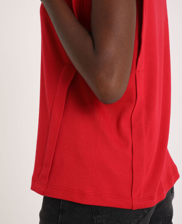 T-shirt à épaulettes rouge - Pimkie
