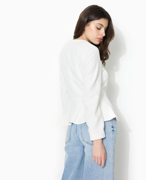 Veste peplum avec boutons fantaisie blanc - Pimkie