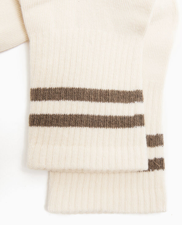 Paire de chaussettes avec bandes vert - Pimkie