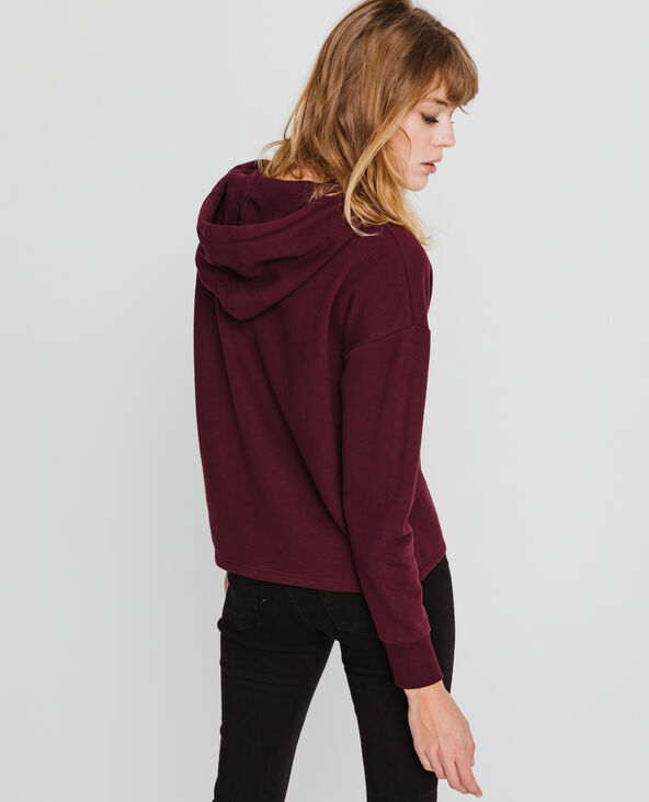 Sweat à capuche bordeaux - Pimkie