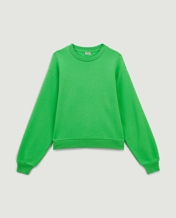 Sweat court col rond vert - Pimkie