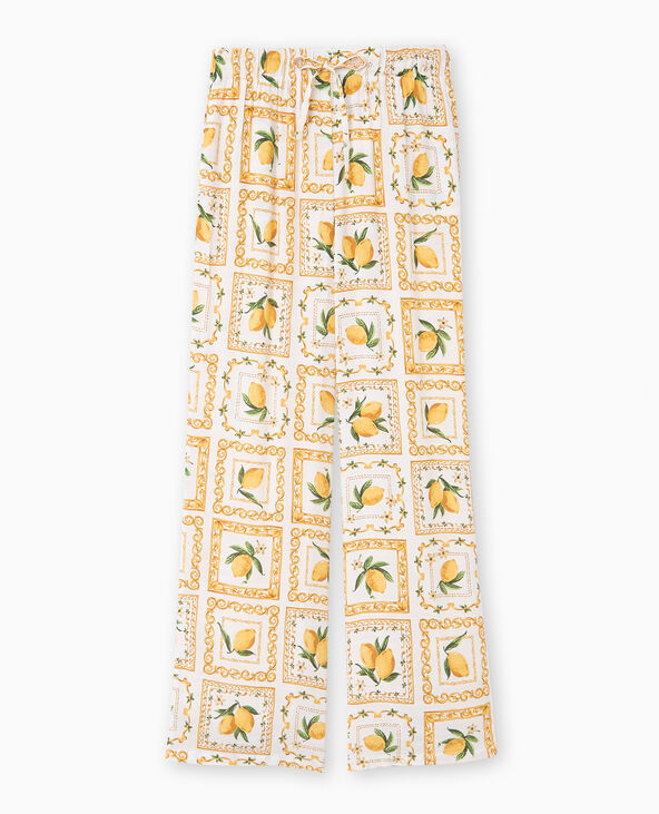 Pantalon taille coulissée motif citrons jaune - Pimkie