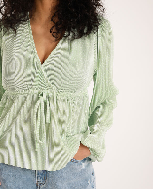 Blouse plissée vert de gris - Pimkie