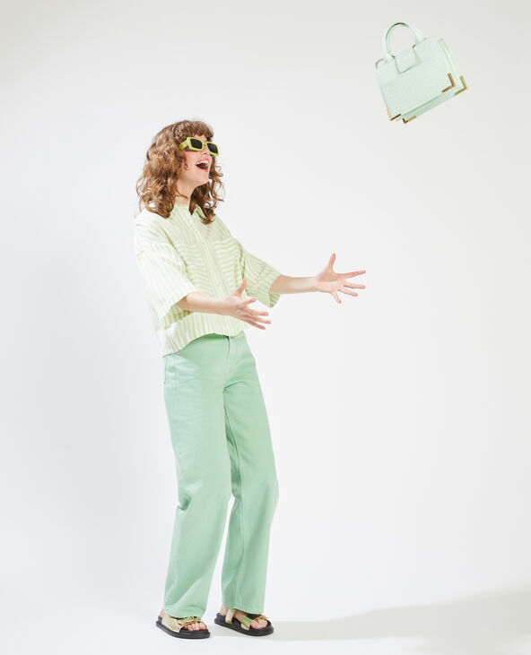 Chemise à rayures vert anis - Pimkie