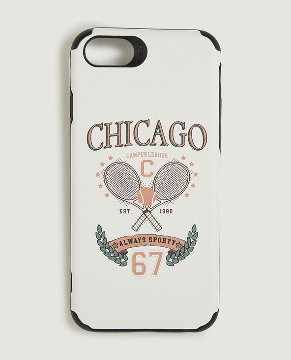 Coque de téléphone effet cuir blanc - Pimkie