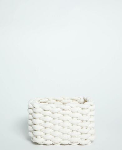 Petite box de rangement tressée blanc - Pimkie