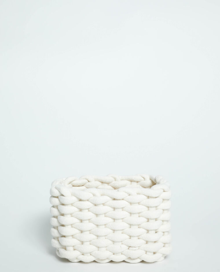 Petite box de rangement tressée blanc - Pimkie