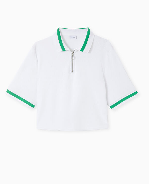 Polo en tissu éponge blanc - Pimkie