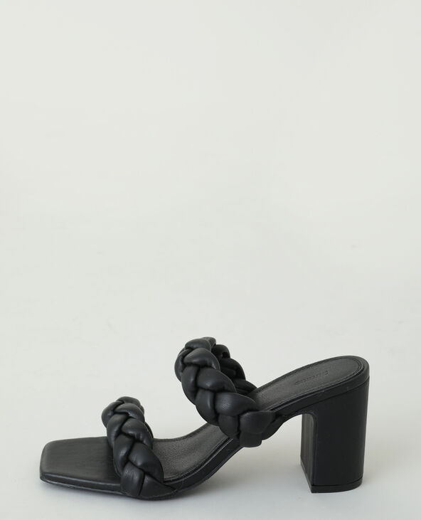 Mules à talons tressées noir - Pimkie