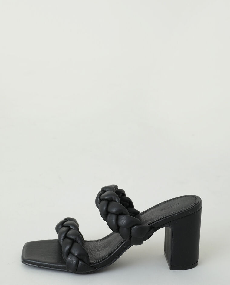 Mules à talons tressées noir - Pimkie