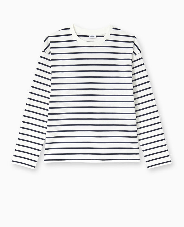 Marinière oversize manches longues blanc - Pimkie