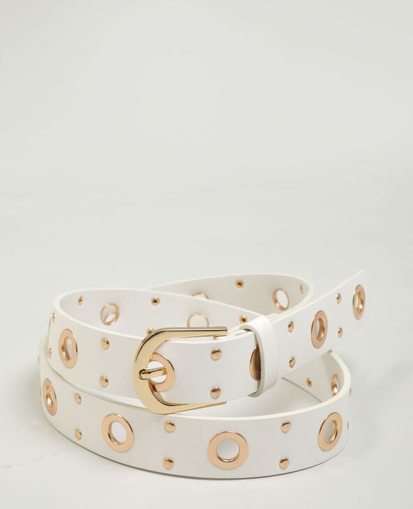 Ceinture en simili cuir à œillets écru - Pimkie