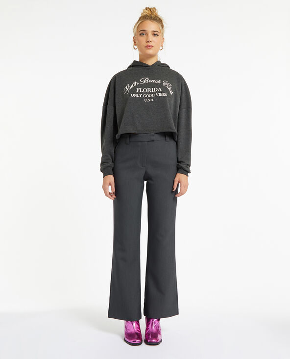 Pantalon city flare taille basse gris foncé - Pimkie