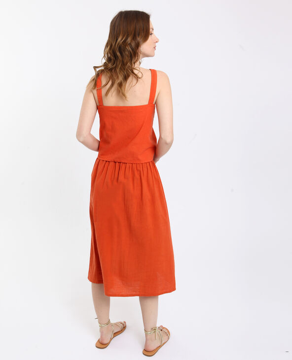 Top boutonné marron - Pimkie