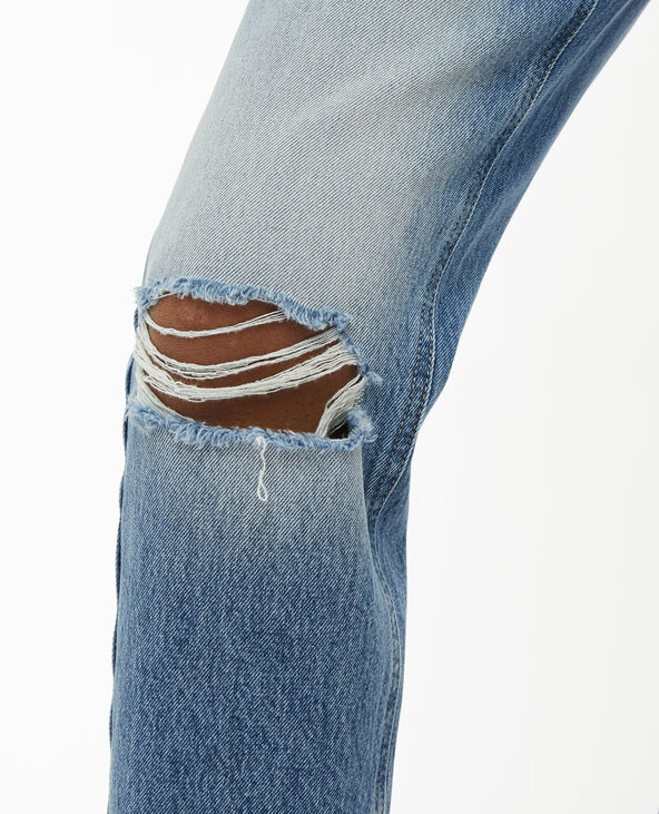 Jean mom taille haute trashé bleu - Pimkie
