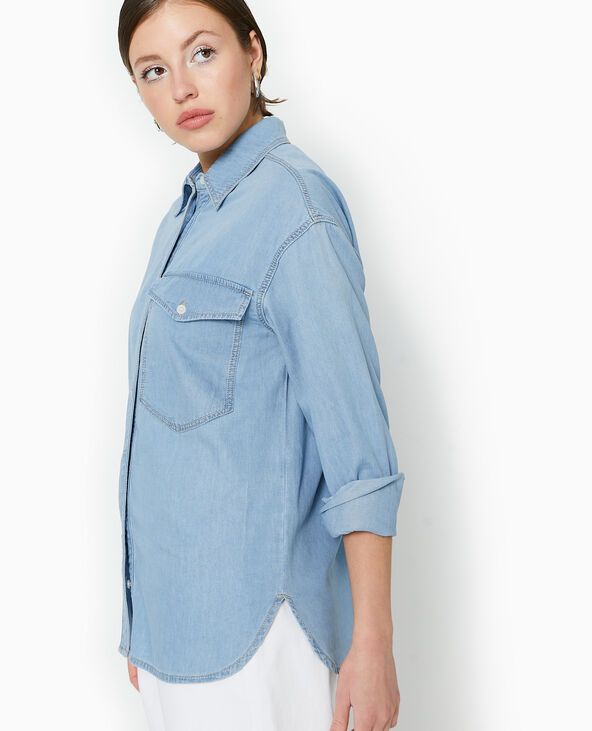 Chemise en jean fluide bleu - Pimkie