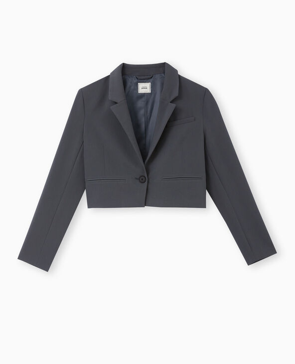 Veste blazer courte gris foncé - Pimkie