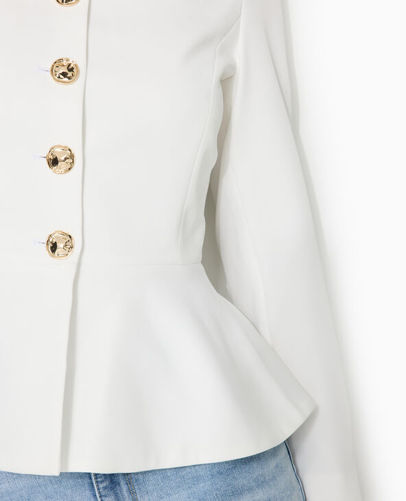 Veste peplum avec boutons fantaisie blanc - Pimkie