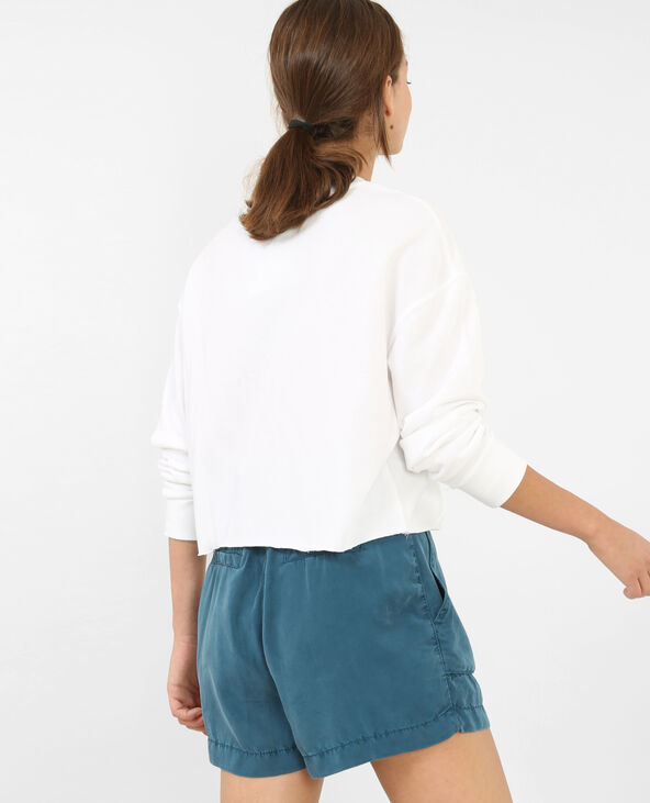 Sweat court imprimé blanc - Pimkie