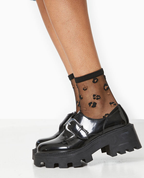 2 paires de chaussettes transparentes avec léopard noir - Pimkie