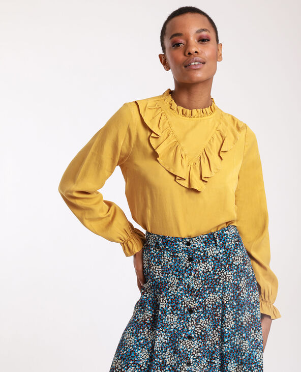 Blouse volantée camel - Pimkie