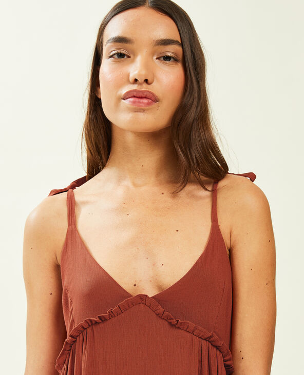 Robe longue triangle camel - Pimkie