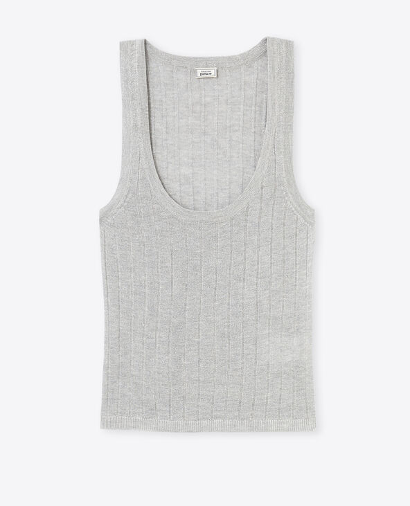 Débardeur en maille côtelée avec lurex gris chiné - Pimkie