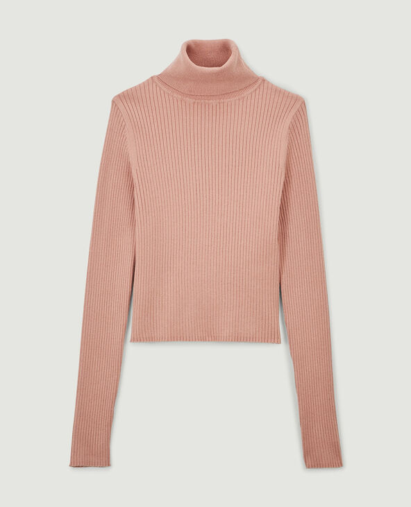 Pull col roulé maille côtelée lilas - Pimkie