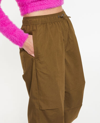 Pantalon parachute ceinture élastiquée taupe - Pimkie
