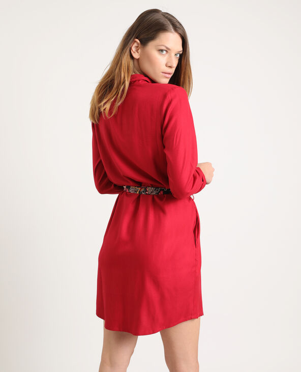 Robe chemise nouée rouge - Pimkie
