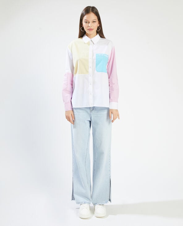 Chemise multicolore manches longues blanc - Pimkie