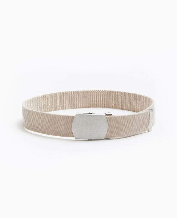 Ceinture en canvas avec boucle métallique beige - Pimkie
