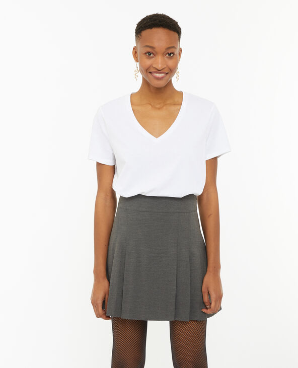 T-shirt oversize col V blanc - Pimkie