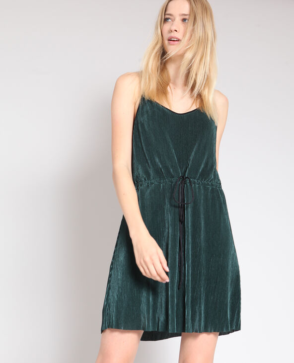 Robe plissée vert foncé - Pimkie