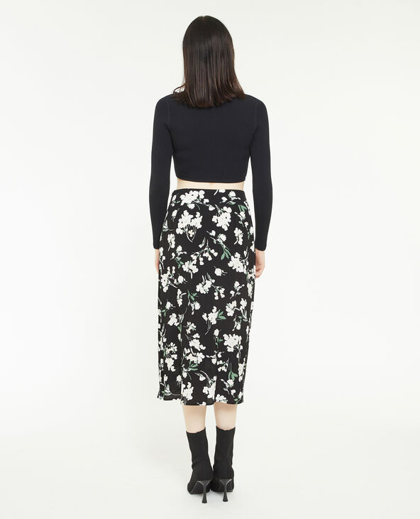 Jupe midi effet porte-feuille noir - Pimkie