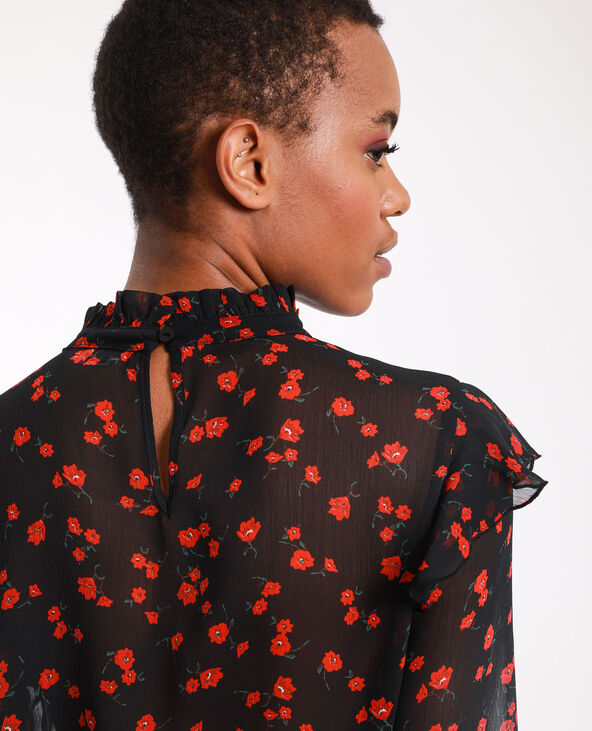 Blouse à fleurs noir - Pimkie