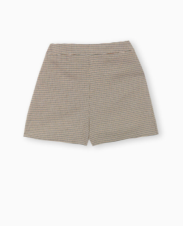 Short city taille ultra haute motif pied-de-poule marron - Pimkie