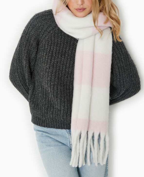 Grande écharpe en maille ultra douce rose clair - Pimkie