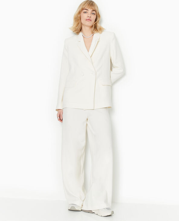 veste blazer col croisé écru - Pimkie
