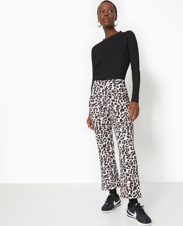 Pantalon 7 8eme flare motif leopard Pimkie