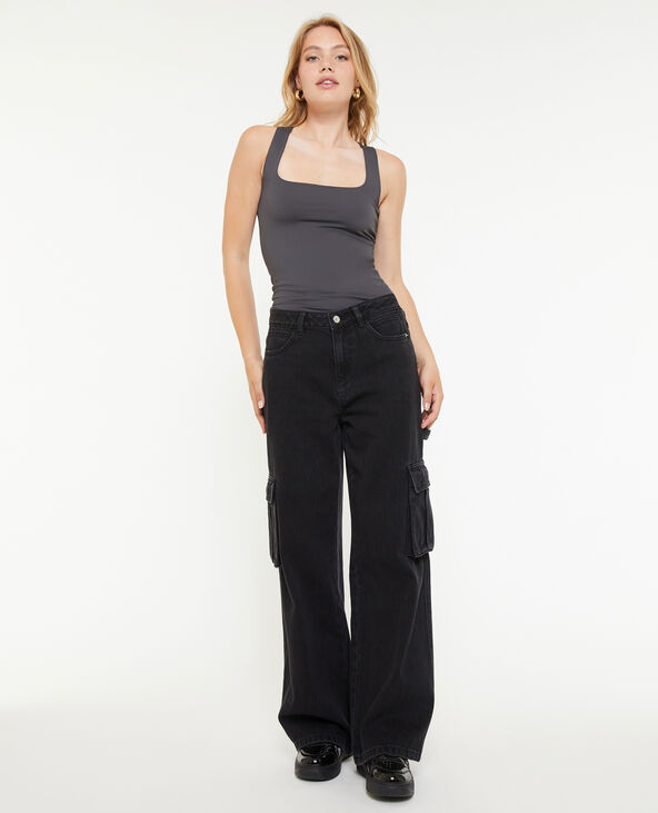 Jean cargo large noir - Pimkie