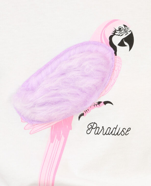 T-shirt à fausse fourrure blanc - Pimkie