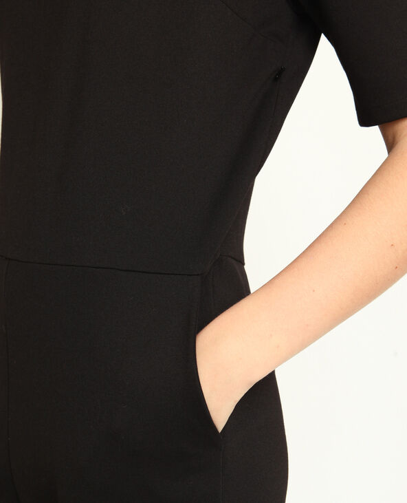 Combi-pantalon à manches courtes noir - Pimkie