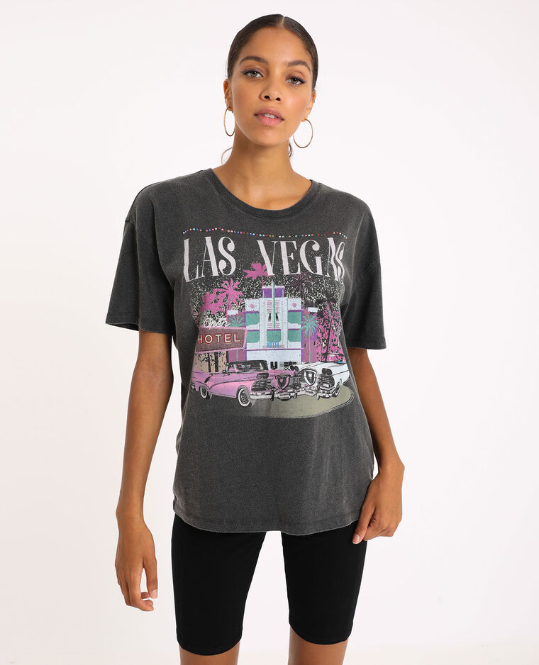  T shirt graphique  gris fonc  60 408248824N42 Pimkie