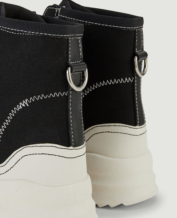 Baskets montantes en toile noir - Pimkie