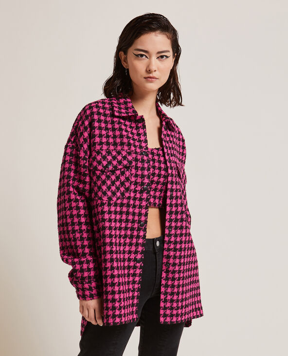 Surchemise en tweed rose - Pimkie