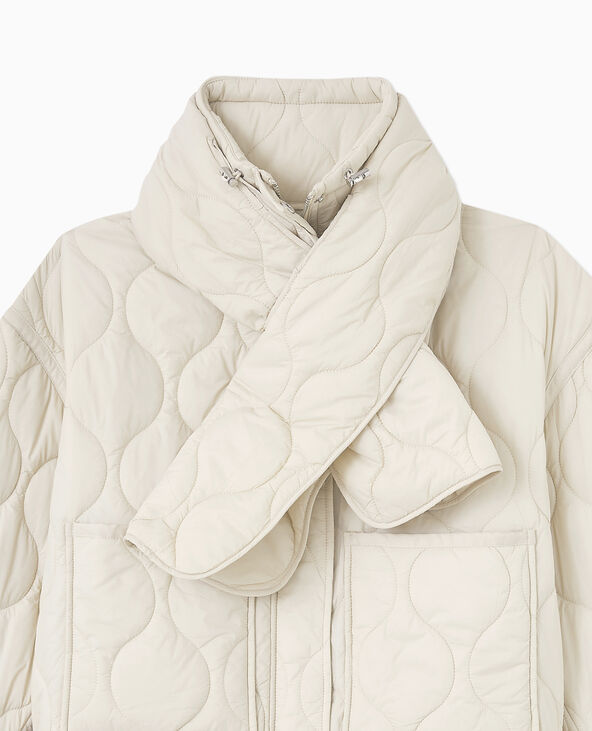 Veste matelassée + écharpe assortie beige - Pimkie