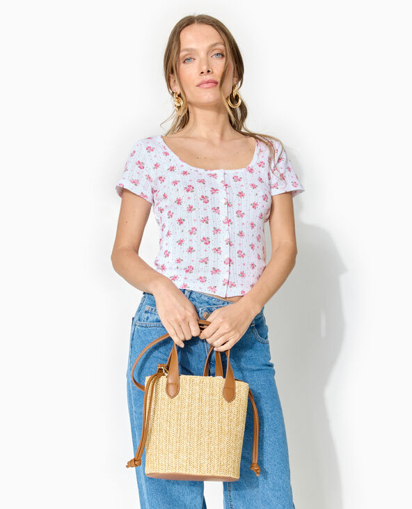 Sac seau en raphia beige - Pimkie