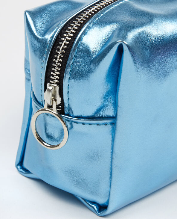Trousse de maquillage métallisée bleu - Pimkie