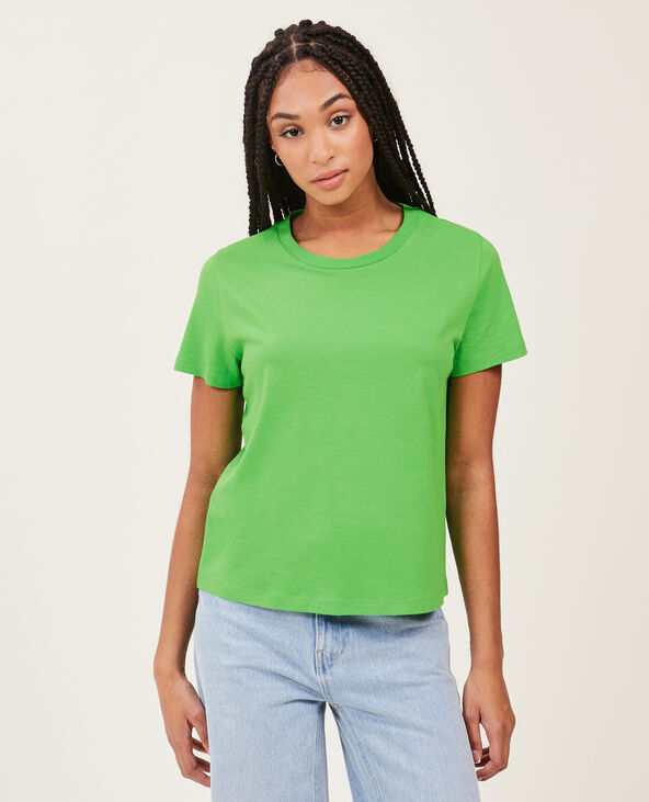 T-shirt basique col rond vert - Pimkie